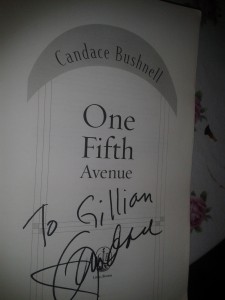 My signed copy of Candace Bushnell's One Fifth Avenue